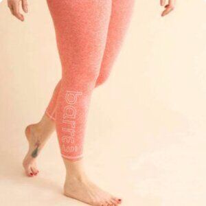 BARRE3 X DYI Hot Coral Leggings in Coral Pink Spacedye Athleisure Pastel Gym